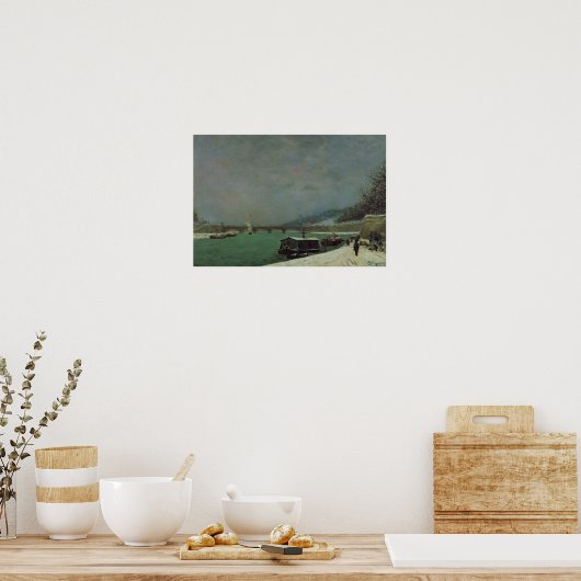 The Seine at the Pont d'Iena, Winter, 1875 Poster (Keuken)