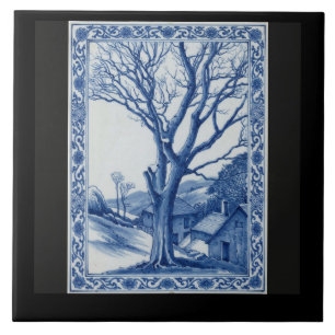The Sentinel, Cornwall – Cobalt Blau Keramische Ku Tegeltje