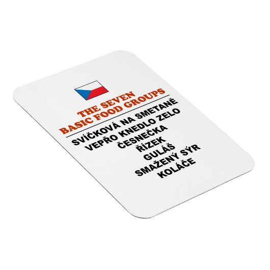 The Seven Basic Food Groups Funny Czech Magneet (Rechterzijde)