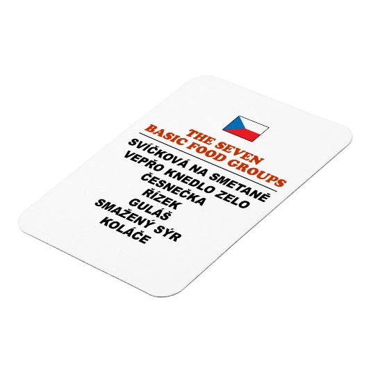 The Seven Basic Food Groups Funny Czech Magneet (Linkerzijde)