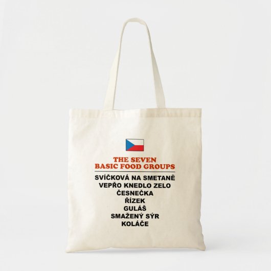 The Seven Basic Food Groups Funny Czech Tote Bag (Voorkant)