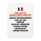 The Seven Basic Food Groups Funny French Magneet (Verticaal)