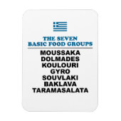 The Seven Basic Food Groups Funny Greek Magneet (Verticaal)