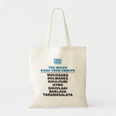 The Seven Basic Food Groups Funny Greek Tote Bag (Voorkant)