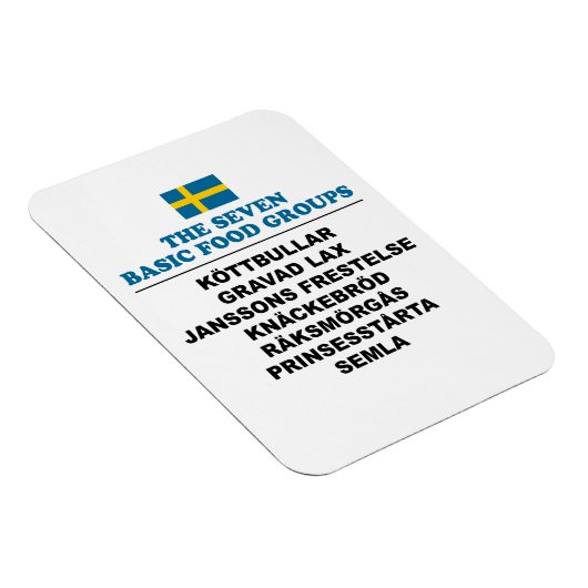 The Seven Basic Food Groups Funny Swedish Magneet (Rechterzijde)