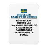 The Seven Basic Food Groups Funny Swedish Magneet (Verticaal)