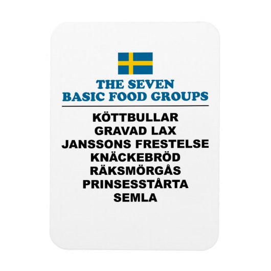 The Seven Basic Food Groups Funny Swedish Magneet (Verticaal)
