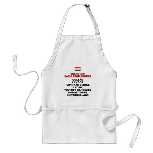 The Seven Basic Food Groups Hungarian Adult Apron Standaard Schort (Voorkant)