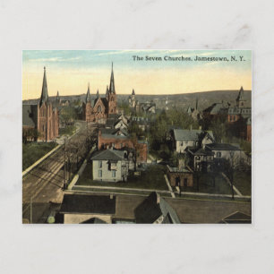 The Seven Churches, Jamestown NY 1915 vintage Briefkaart