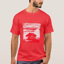 The Shack @ Windansea Red Halftone afbeelding op e T-shirt