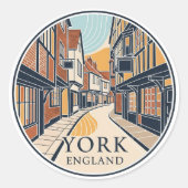 The Shambles in New York, Engeland Ronde Sticker (Voorkant)
