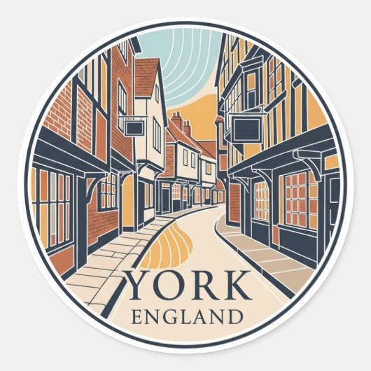 The Shambles in New York, Engeland Ronde Sticker (Voorkant)