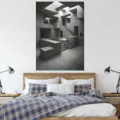 The Shape of Silent Blocks × The Shape of Withheld Canvas Afdruk (Insitu (Slaapkamer))