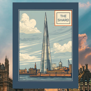 The Shard Londen UK Vintage Reis Briefkaart