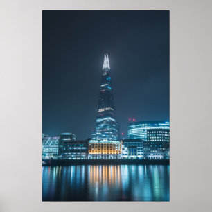 The Shard London Bridge 's nachts Poster