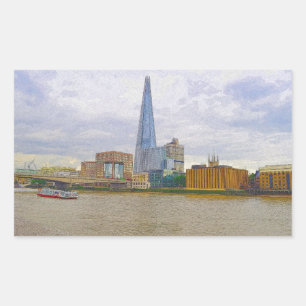 The Shard, Thames River, Londen, Engeland Rechthoekige Sticker