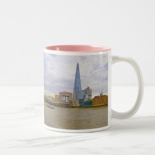 The Shard, Thames River, Londen, Engeland Tweekleurige Koffiemok (Rechts)