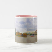 The Shard, Thames River, Londen, Engeland Tweekleurige Koffiemok (Center)