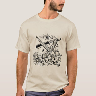 The Sharp Edge   Old-School Kapperszaak Flash Graf T-shirt