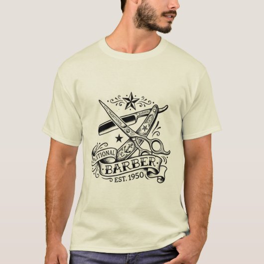 The Sharp Edge | Old-School Kapperszaak Flash Graf T-shirt (Voorkant)