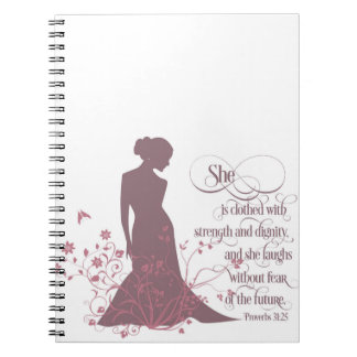 The "she is Clothed in Sterth and Dignity" Journal Notitieboek