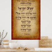 The Shema Prayer (tot 32 x 48 inch) Poster (Keuken)