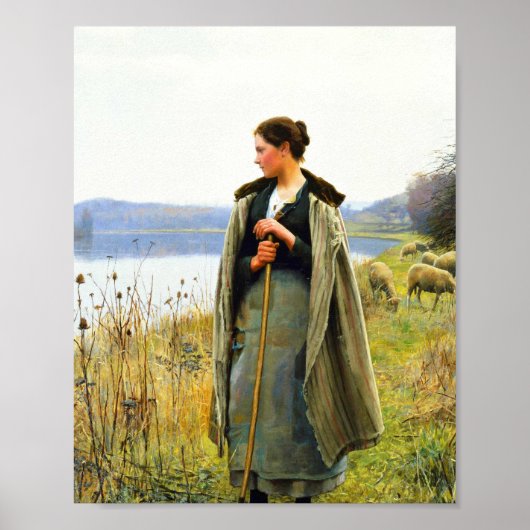 The Shepherdess Art van Daniel Ridgway Knight Poster (Voorkant)