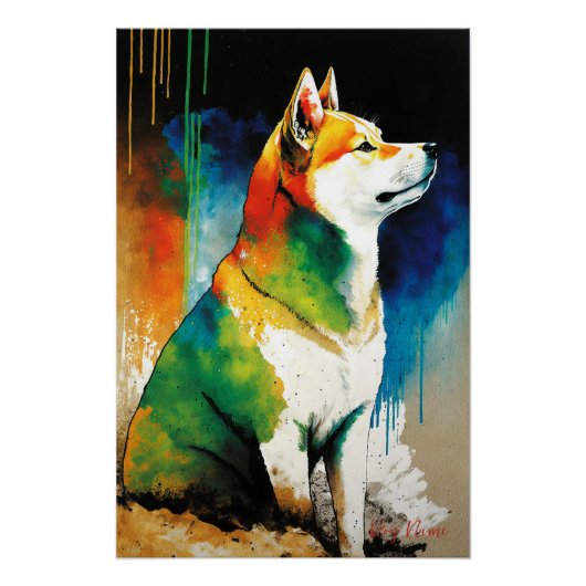 The Shiba Inu Dog - Composition 006 Perfect Poster (Voorkant)