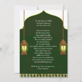 The Shining Islamic Lamp Thank You Card Kaart