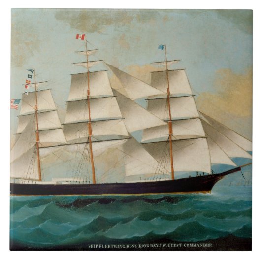 The Ship Fleetwing, Hong Kong Bay Tegeltje (Voorkant)