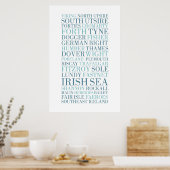 The Shipping Forecast, BBC Radio 4 Poster (Keuken)