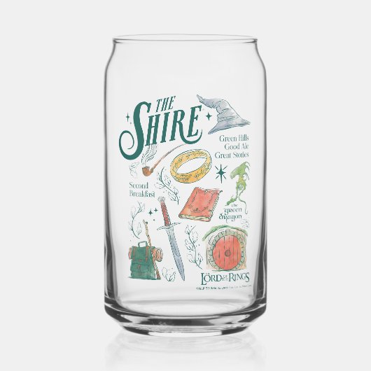 THE SHIRE™-watercollagegrafiek Blikvorm Glas (Voorkant)