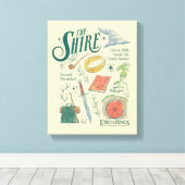 THE SHIRE™-watercollagegrafiek Canvas Afdruk (Insitu (Houten vloer))