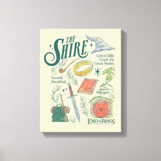 THE SHIRE™-watercollagegrafiek Canvas Afdruk (Voorkant)