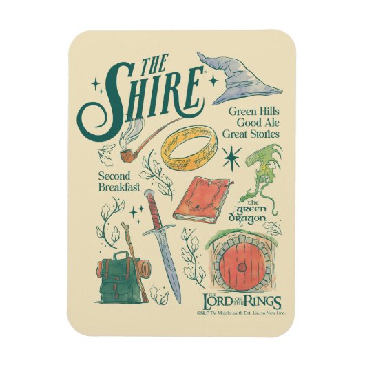 THE SHIRE™-watercollagegrafiek Magneet (Verticaal)