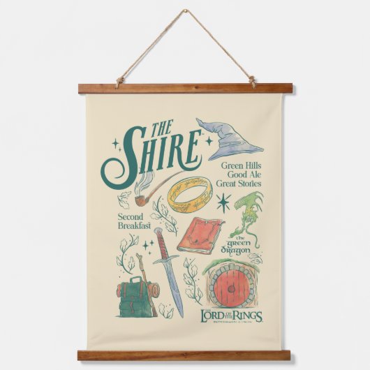 THE SHIRE™ Watercolor Collage Graphic Hangend Wandkleed (Voorkant)