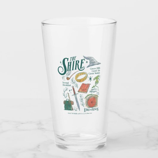 THE SHIRE™ Waterverf Collage Grafiek Glas (Voorkant)