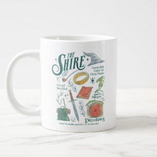 THE SHIRE™ Waterverf Collage Grafiek Grote Koffiekop