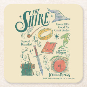 THE SHIRE™ Waterverf Collage Grafiek Kartonnen Onderzetters