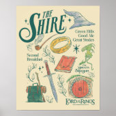 THE SHIRE™ Waterverf Collage Grafiek Poster (Voorkant)