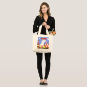 The Shore, Gal in Lighthouse Grote Tote Bag (Voorkant (model))