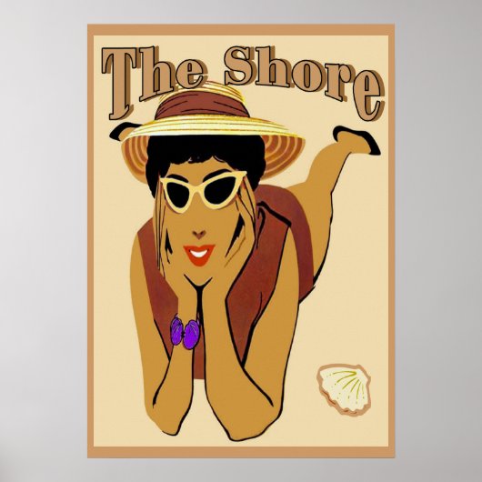 The Shore, Lady on Beach Poster (Voorkant)