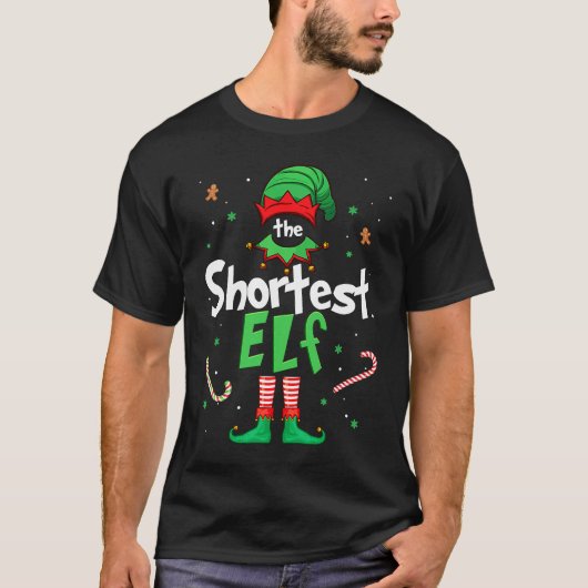 The Shortest Elf  Xmas Matching Christmas For Fami T-shirt (Voorkant)