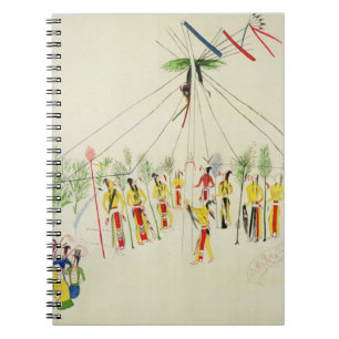 The Shoshone Sun Dance (pigment op muslijn) Notitieboek