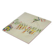 The Shoshone Sun Dance (pigment op muslijn) Tegeltje (Zijkant)