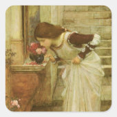 The Shrine by John William Waterhouse Vierkante Sticker (Voorkant)