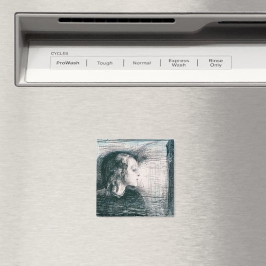 The Sick Child I (1896) van Edvard Munch Magneet (Insitu (Vaatwasser))