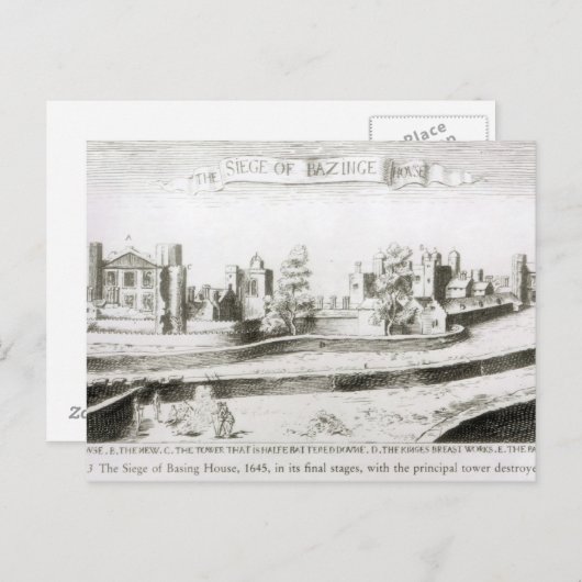 The Siege of Basing House, 1645 Briefkaart (Voorkant / Achterkant)