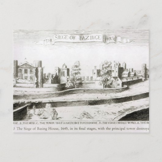 The Siege of Basing House, 1645 Briefkaart (Voorkant)