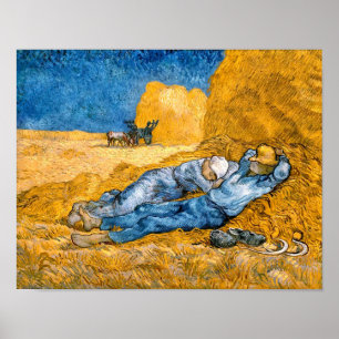 The Siesta (1890) Wheatfield Van Gogh Classic Art Poster